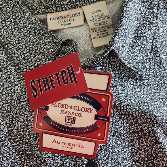 Faded Glory Womens Blue Ditsy Floral Sleeveless Size 26/28 Button Blouse Top NWT - Picture 4 of 4